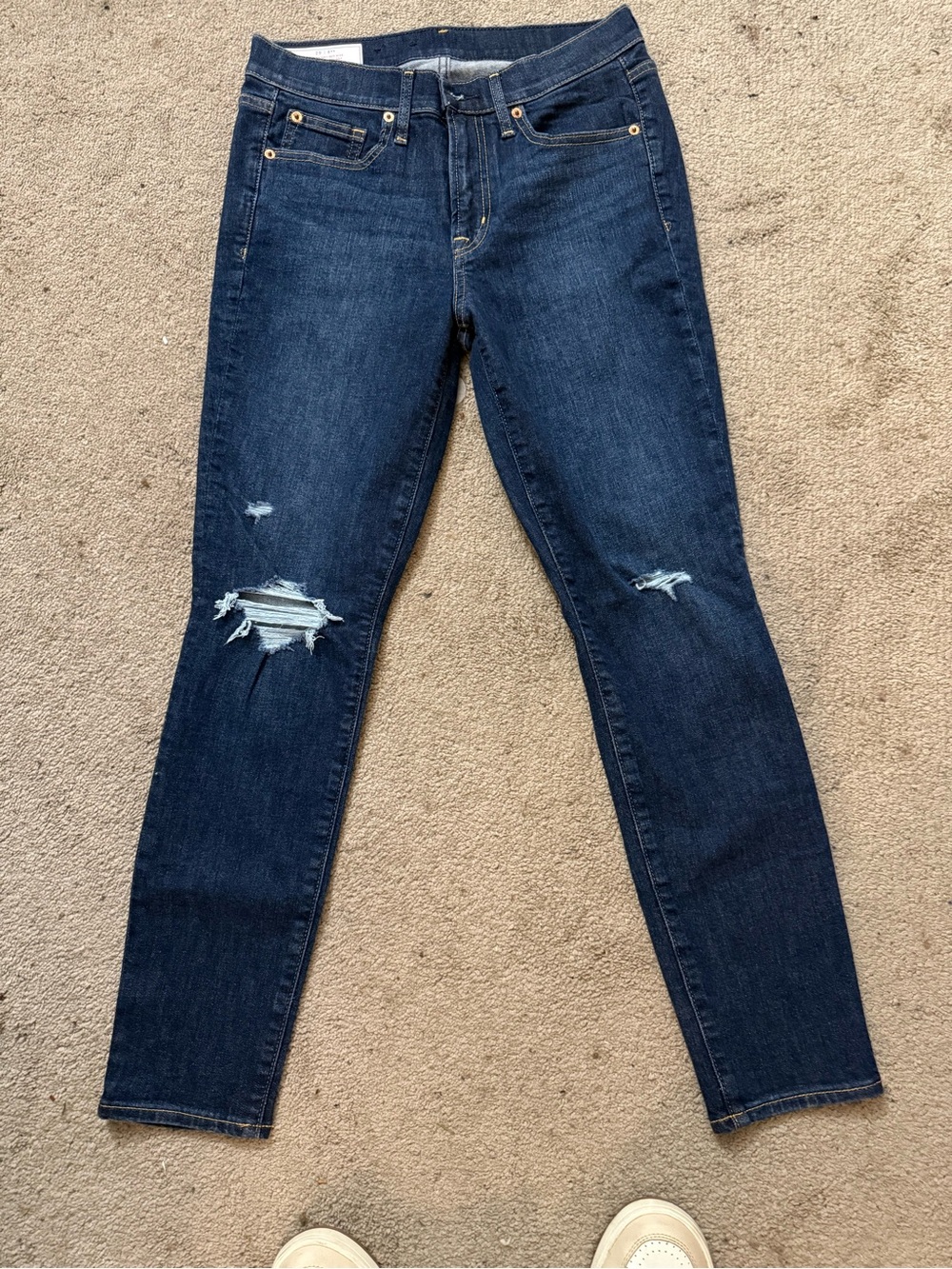 GAP Navy Blue Skinny Jeans with Knee Distress